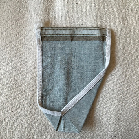 Kese Loofah in Light Blue Grey with Brown
