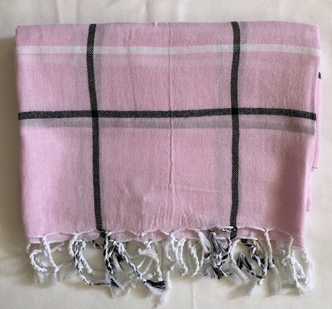 Flat Woven Bath Towel / Throw in Eski Hamam, Pale Pink