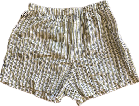Anokhi for Accacia Men’s Boxer Shorts in Olive Stripe