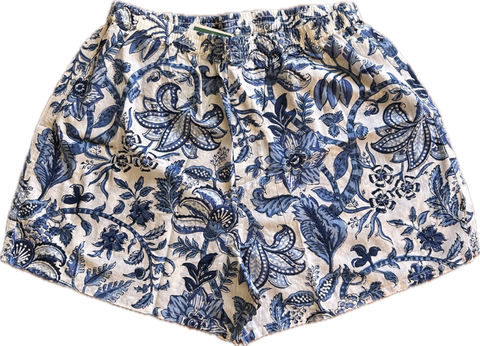Anokhi for Accacia Men’s Boxer Shorts in Blue Jardin