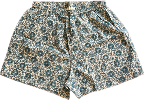 Anokhi for Accacia Men’s Boxer Shorts in Persian Aqua FLoral