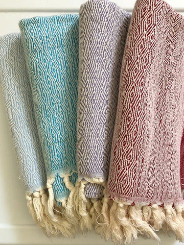 Zig zag Turkish Organic Cotton Towel / Turkish Pestemal / @sheherazade home