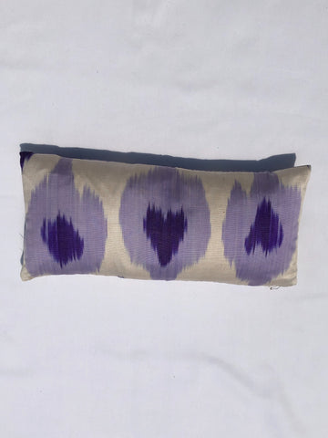 Small Silk Ikat Pillow in Purple Geometric