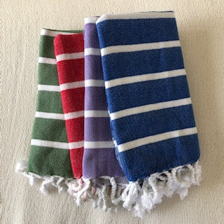 Flat Woven Hand Towel / Peskir in Placed Stripe