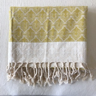 Double-Thread "Osmanli" Bath Towel / Throw in Citron