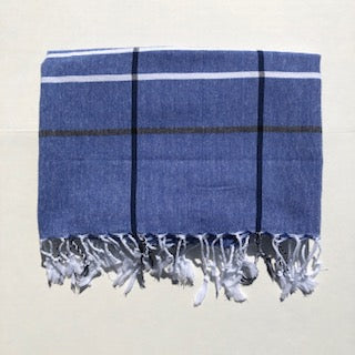 Flat Woven Bath Towel / Throw in Eski Hamam, Dark Blue