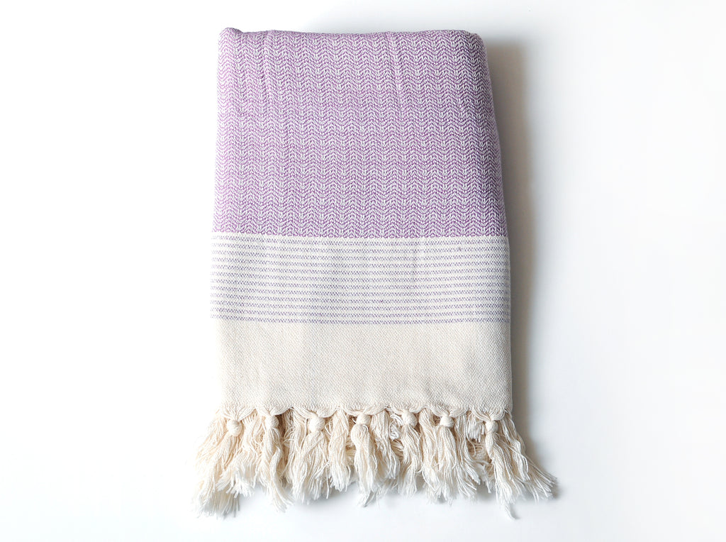 Double-Thread "Kumru" Bath Towel / Throw in Purple